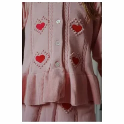 Konges Sløjd Gilet Soleil Cœurs Coton Bio | Rose pâle Hot