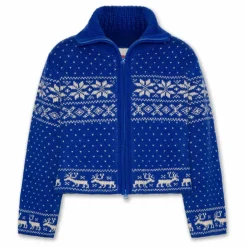 AO76 Gilet Zippé Bo Laine | Bleu