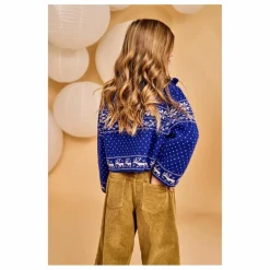 AO76 Gilet Zippé Bo Laine | Bleu