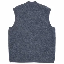 Universal Works Gilet Zippé Sans Manches | Bleu Acier Clearance