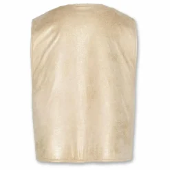 AO76 Gilets Sans Manches Réversible Façon Sherpa Jambo | Beige New