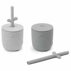 Done by deer Tasses Et Gobelets D'Apprentissage|Premiers Repas|Gobelet et paille Wally - Set de 2 |