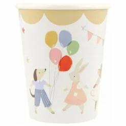 Hot Meri Meri Gobelets d'anniversaire Animal Friends - Set de 8 Multicolore