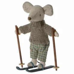 Maileg Grand frère souris avec sa paire de ski