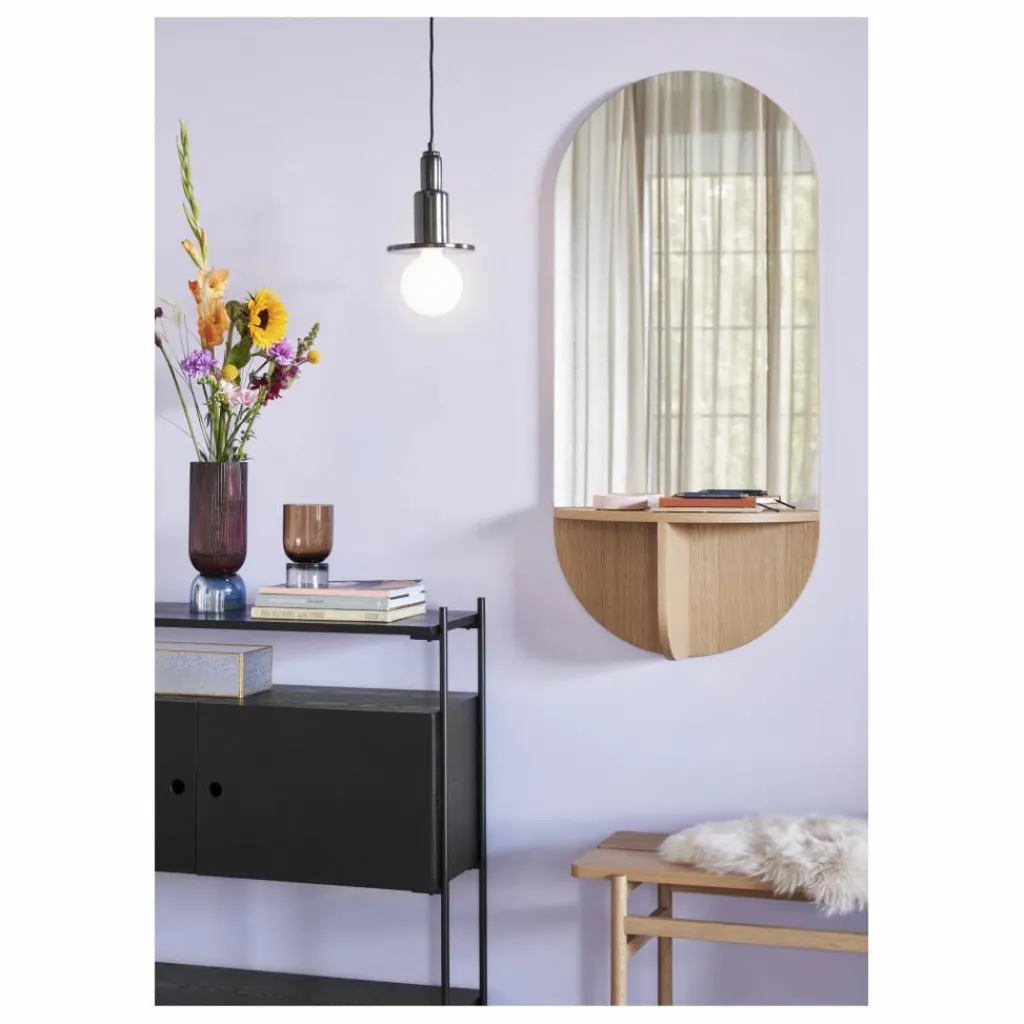 Hübsch Miroirs|Grand miroir avec étagère en FSC