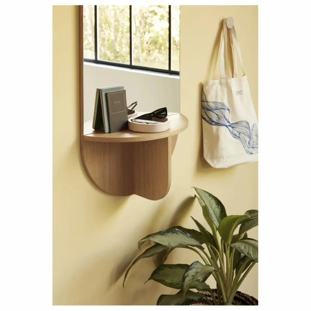 Hübsch Miroirs|Grand miroir avec étagère en FSC