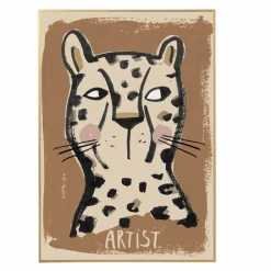 Online Studio Loco Grande affiche Léopard Multicolore