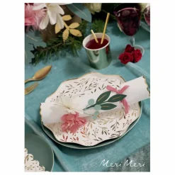 Enfant Meri Meri Décoration De Fête|Grandes assiettes Feuilles dorées - Set de 8