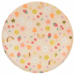 Meri Meri Grandes assiettes Happy Icons - set de 8 Multicolore Clearance
