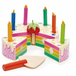Tender Leaf Toys Gâteau d'anniversaire arc-en-ciel en bois Multicolore Best