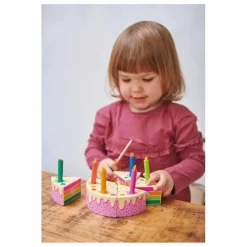 Tender Leaf Toys Gâteau d'anniversaire arc-en-ciel en bois Multicolore Best