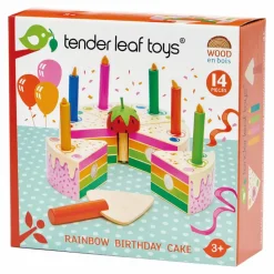 Tender Leaf Toys Gâteau d'anniversaire arc-en-ciel en bois Multicolore Best