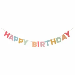 Meri Meri Guirlande Happy Birthday en feutre Multicolore