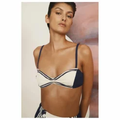 Clearance Alémais Haut de Maillot Marine Fibres Recyclées | Crème