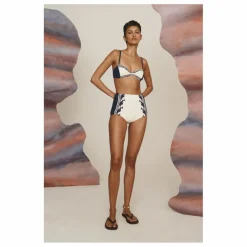 Clearance Alémais Haut de Maillot Marine Fibres Recyclées | Crème