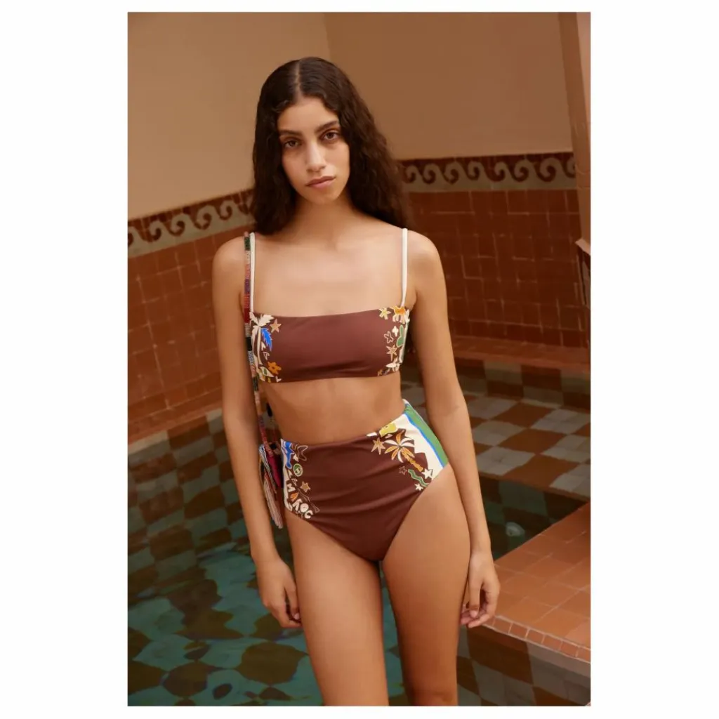 Alémais Haut de Maillot Maroc Fibres Recyclées | Marron Discount