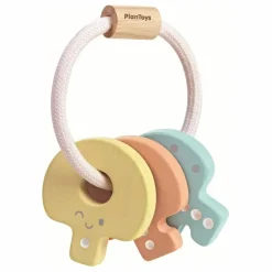 Plan Toys Jouets D'Éveil|Hochets Et Anneaux De Dentition|Hochet porte-clés pastel
