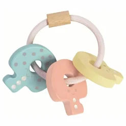 Plan Toys Jouets D'Éveil|Hochets Et Anneaux De Dentition|Hochet porte-clés pastel