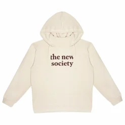 New the new society Hoodie Logo Flock | Ecru