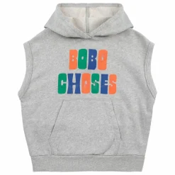Best Bobo Choses Hoodie Sans Manches Coton Bio | Gris chiné