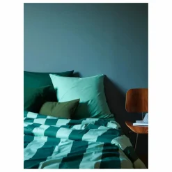 La cerise sur le gâteau Housse de couette à rayures Malo | Bleu turquoise Sale