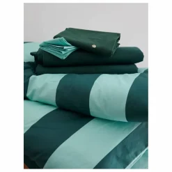 La cerise sur le gâteau Housse de couette à rayures Malo | Bleu turquoise Sale