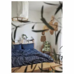Outlet Le Monde Sauvage Housse de couette Highlands en lin lavé | Bleu nuit