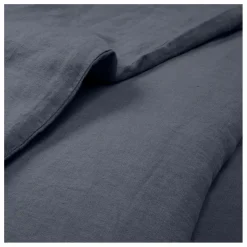 Hot Communauté de biens Housse de couette Lin lavé | Bleu Tempête