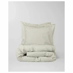 Hot Suite 702 Housse de couette Striped en percale organique - -Ecru | Olive