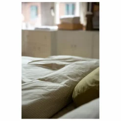 Hot Suite 702 Housse de couette Striped en percale organique - -Ecru | Olive