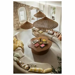 Haomy Housse de coussin en lin et velours Perth |