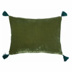 Discount Le Monde Sauvage Housse de coussin en velours de soie Goa | Vert