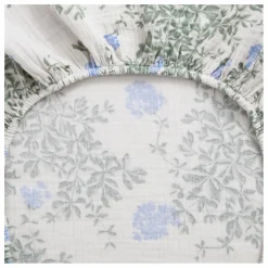 garbo&friends Housse de matelas à langer Plumbago en coton bio | Bleu Sale