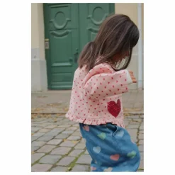 Konges Sløjd Jean Magot Cœurs Coton Bio | Bleu Hot