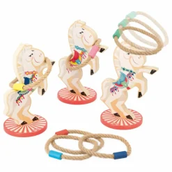 New Janod Jeu d'Anneaux Chevaux Multicolore