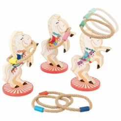 New Janod Jeu d'Anneaux Chevaux Multicolore