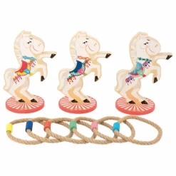 New Janod Jeu d'Anneaux Chevaux Multicolore