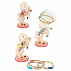 New Janod Jeu d'Anneaux Chevaux Multicolore