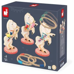 New Janod Jeu d'Anneaux Chevaux Multicolore