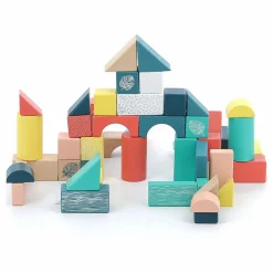 Vilac Jeu de construction en bois Sous la canopée - Boîte de 54 Multicolore Best