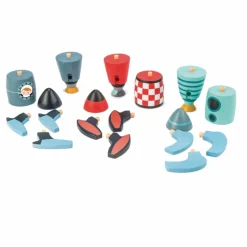 Tender Leaf Toys Jeu de Construction Fusées en bois - Set de 3