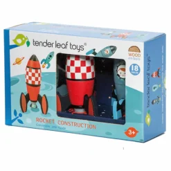 Tender Leaf Toys Jeu de Construction Fusées en bois - Set de 3