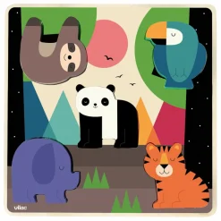 Vilac Jeu d'encastrement sonore Jungle Multicolore Hot