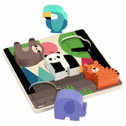 Vilac Jeu d'encastrement sonore Jungle Multicolore Hot