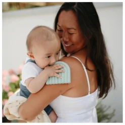 Mushie Jouet de dentition en silicone | Bleu Hot