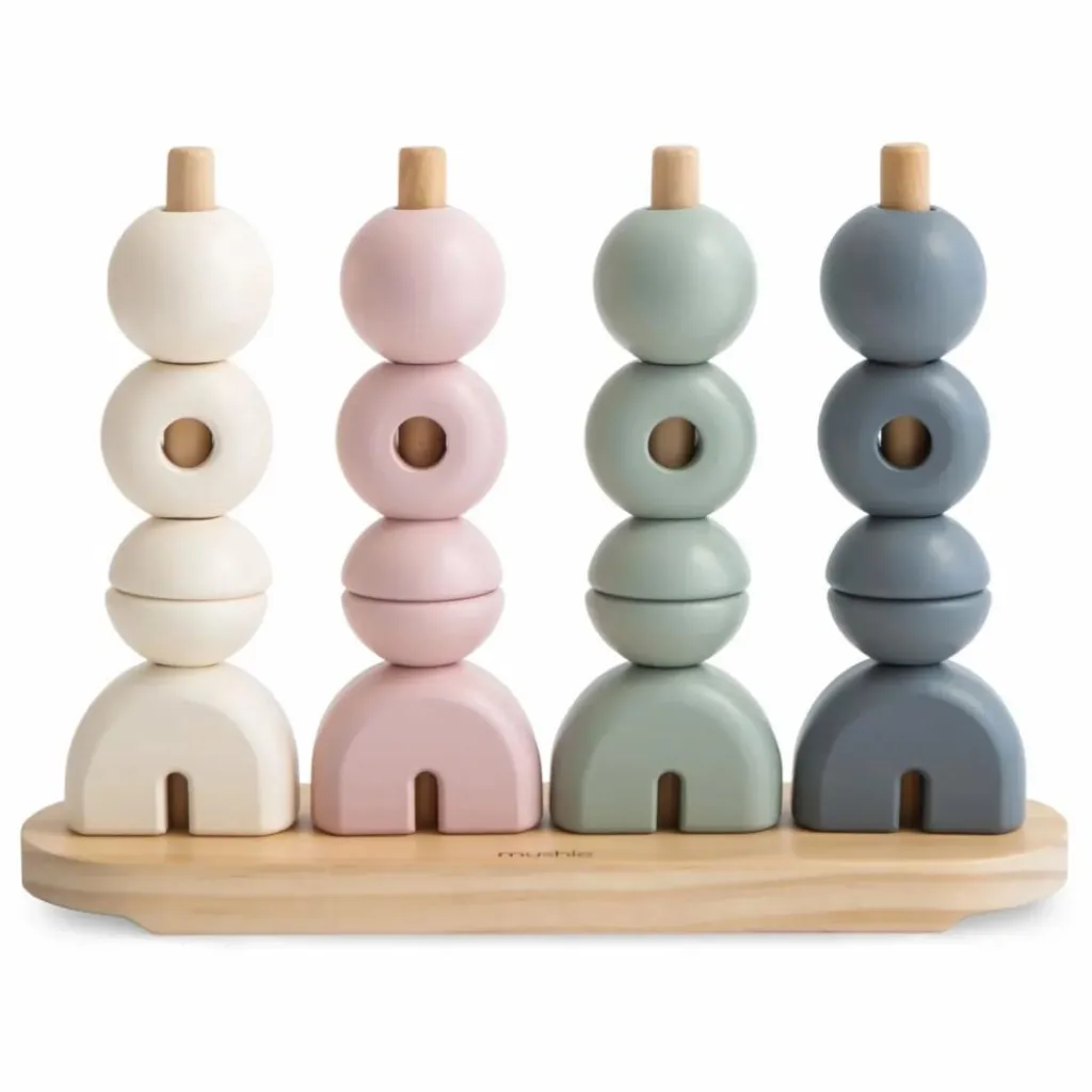 Hot Mushie Jouet de formes à empiler | Bleu