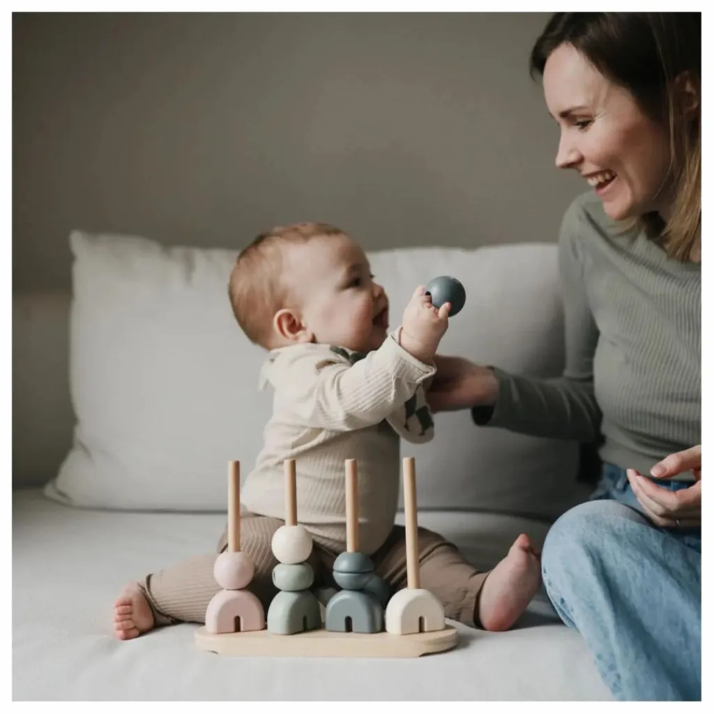 Hot Mushie Jouet de formes à empiler | Bleu