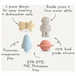 Mushie Jouets pour le bain Espace - Set de 4 Multicolore Hot