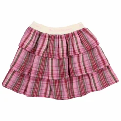 Hot the new society Jupe Adriana Carreaux Double Gaze de Coton | Rose