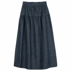 Bobo Choses Jupe A-Line Rayée Denim Coton Bio - Collection Femme | Bleu marine Outlet